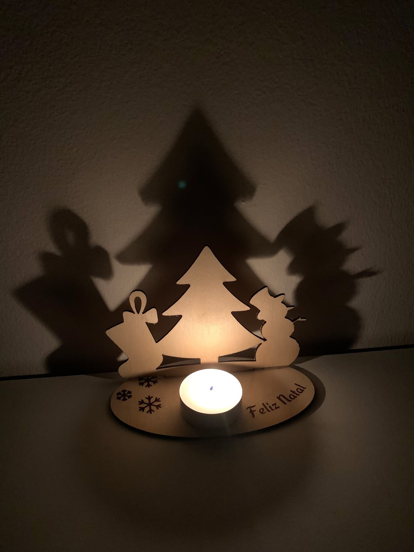 Porta-velas de Natal com sombras