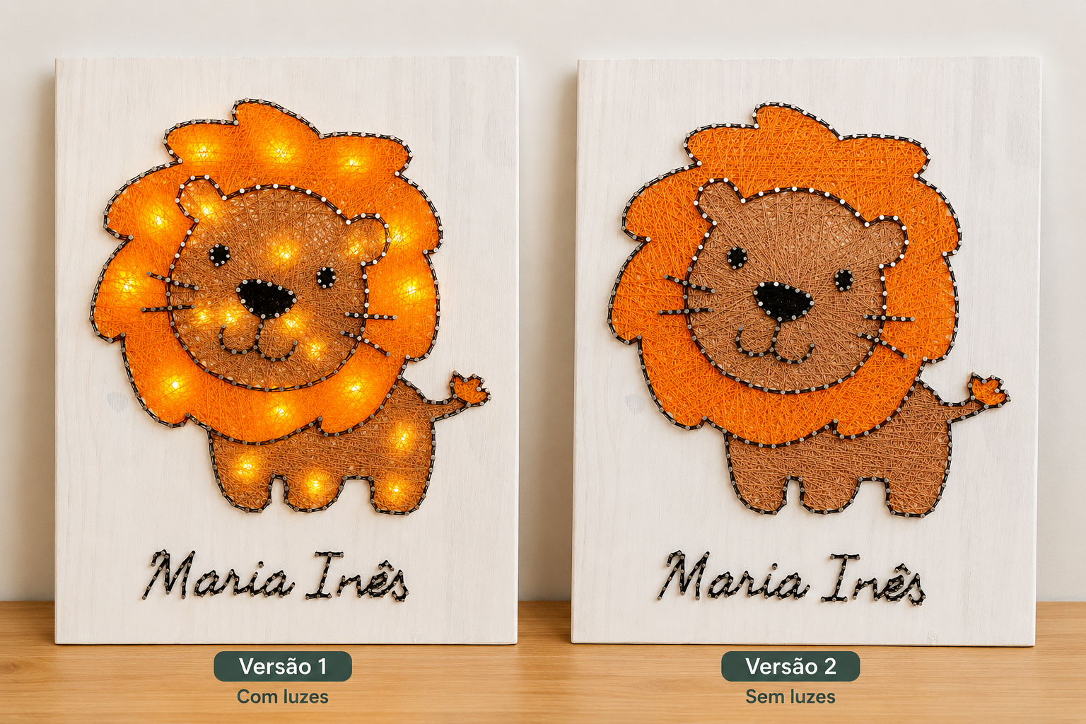 Quadros string art com nome 40x30 cm