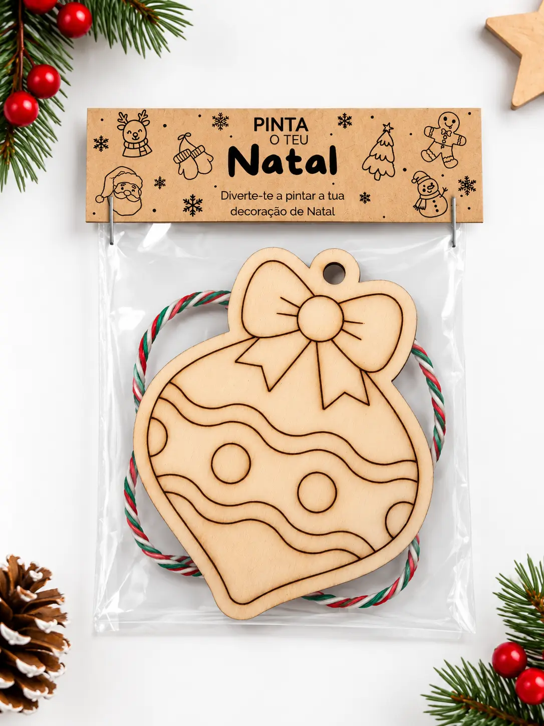 Enfeites de Natal para colorir