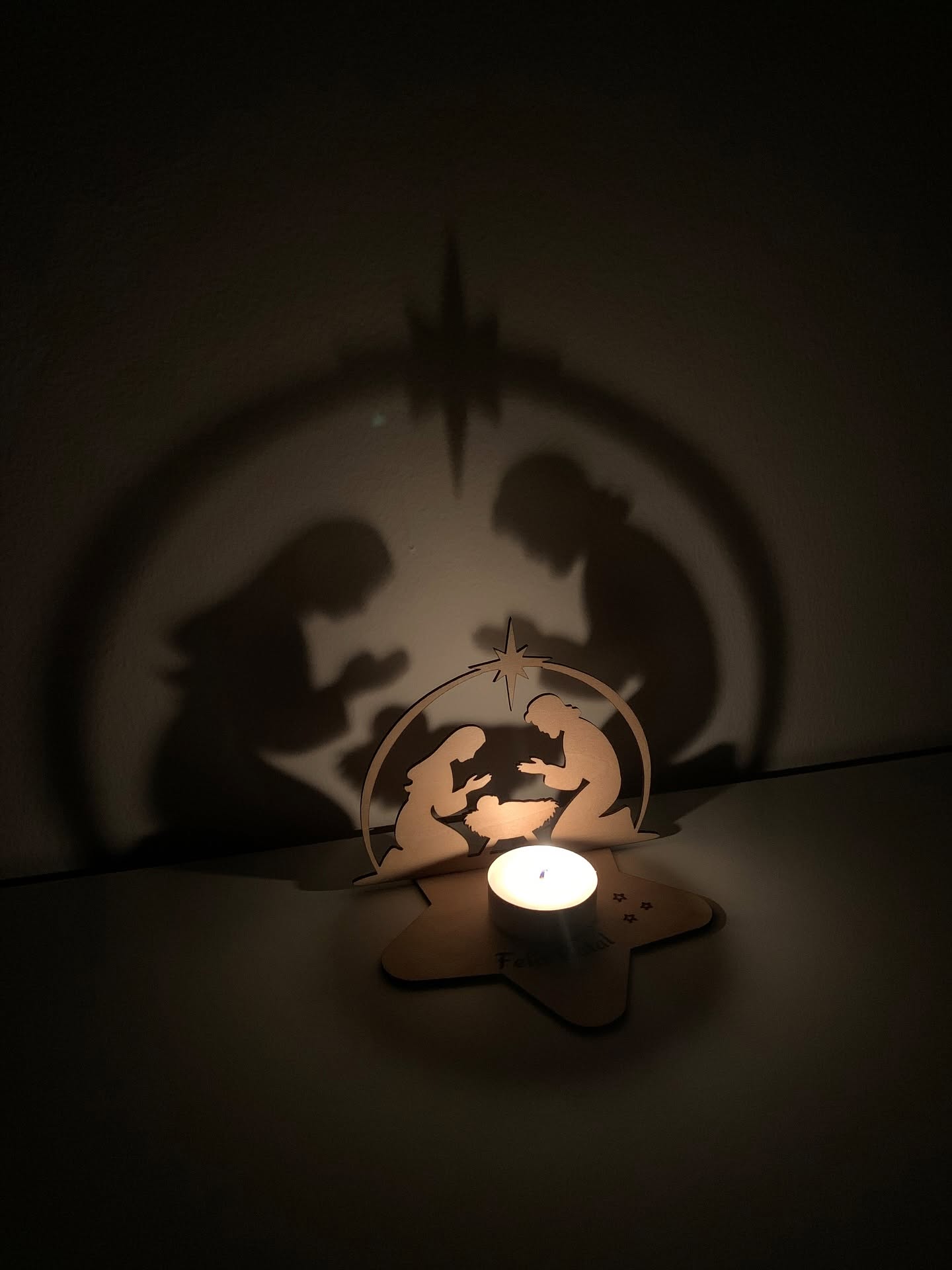 Porta-velas de Natal com sombras