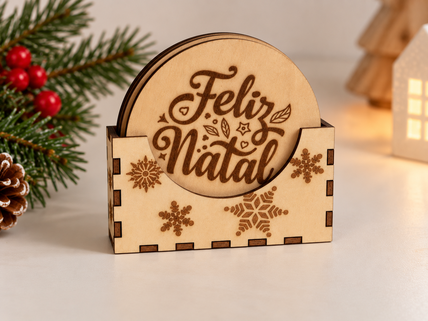 Conjunto de bases de copo edição de Natal