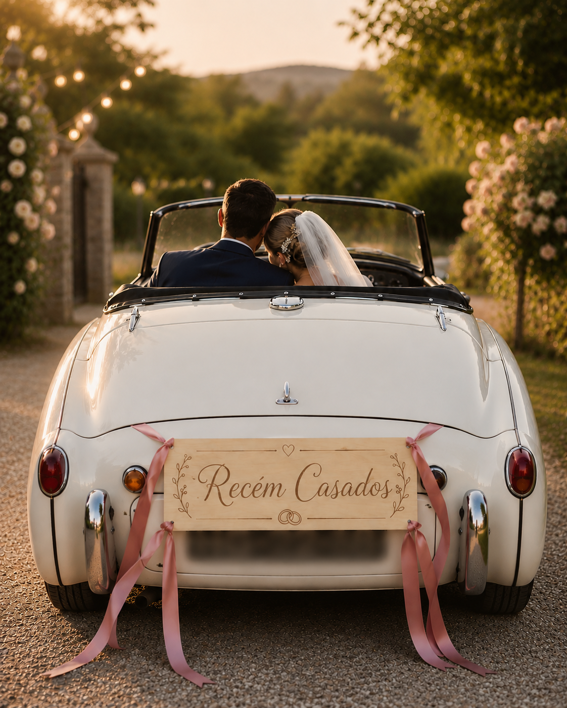 Placas para carro de casamento