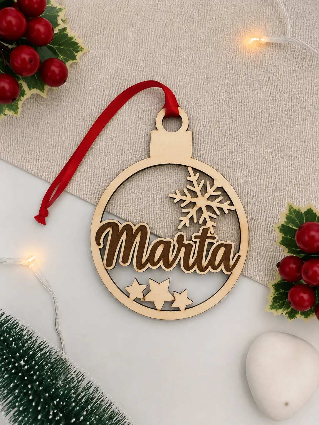 Bolas de Natal personalizadas com nome
