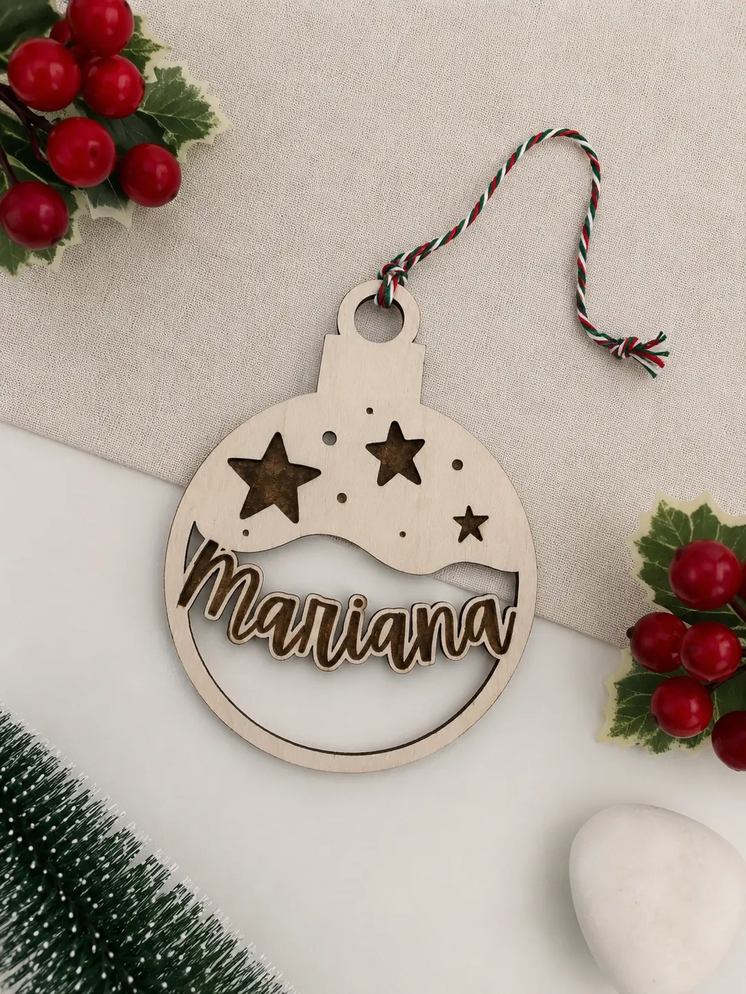 Bolas de Natal personalizadas com nome